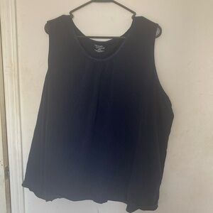 Liz & Me Black Boxy Relaxed Tank Top